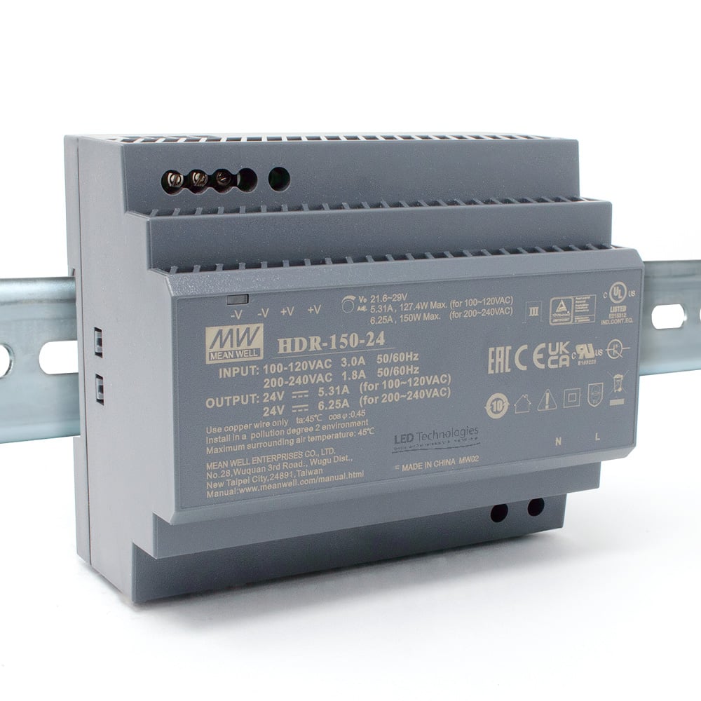 MEANWELL | HDR-150-24 Power Supply DIN Rail