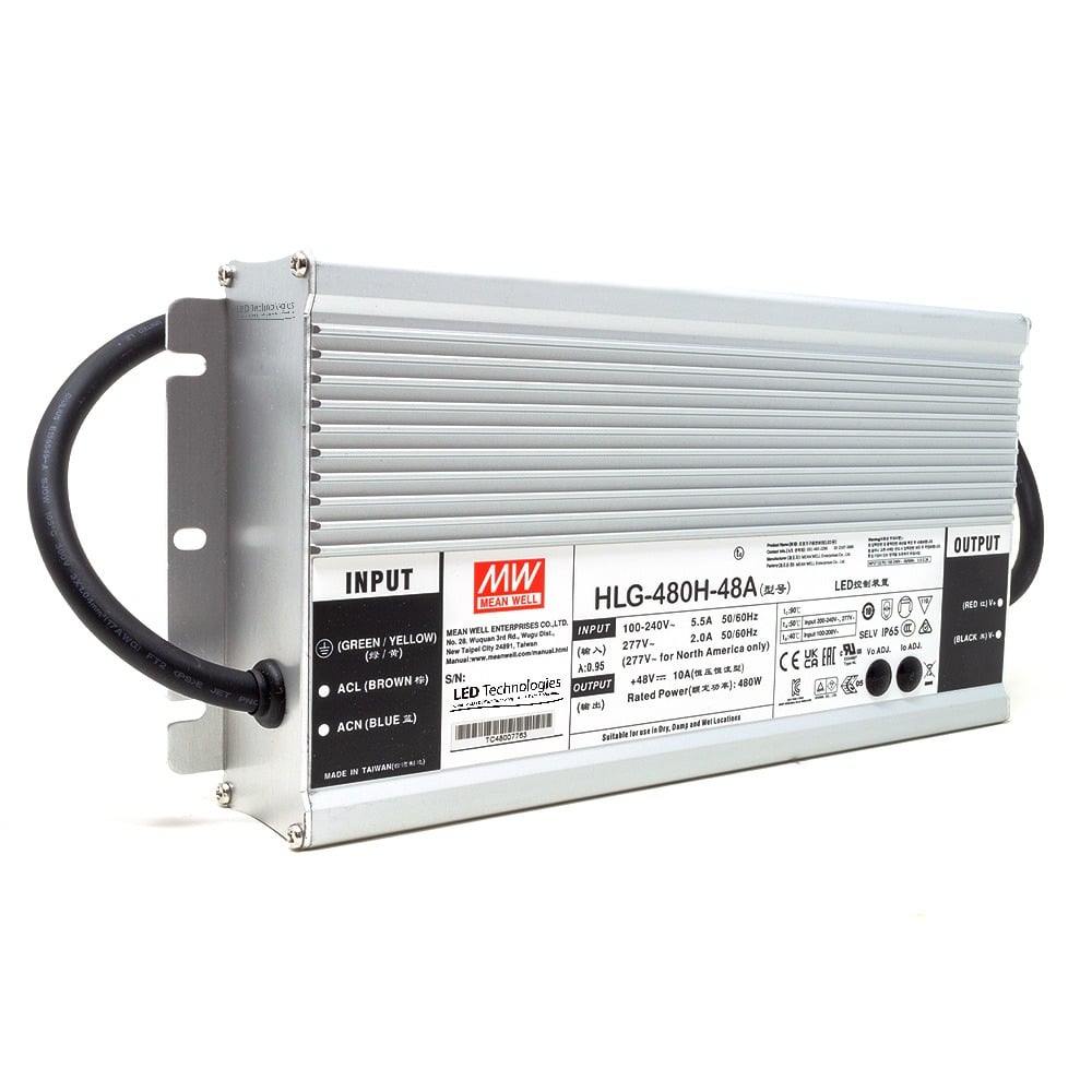 MEAN WELL | HLG-480H-48A Power Supply (48V, 480W Constant Voltage)