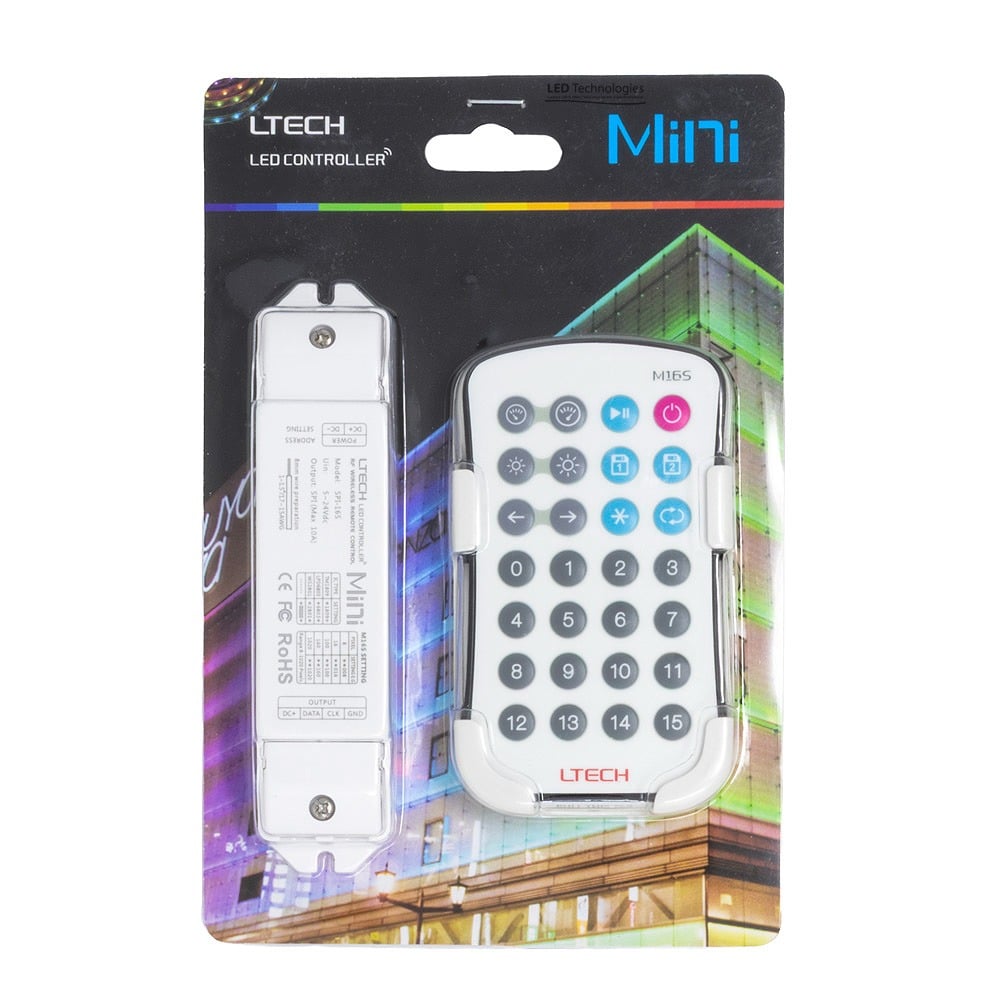 LTECH SPI-16S LED Fantastic Receiver & M16 Remote