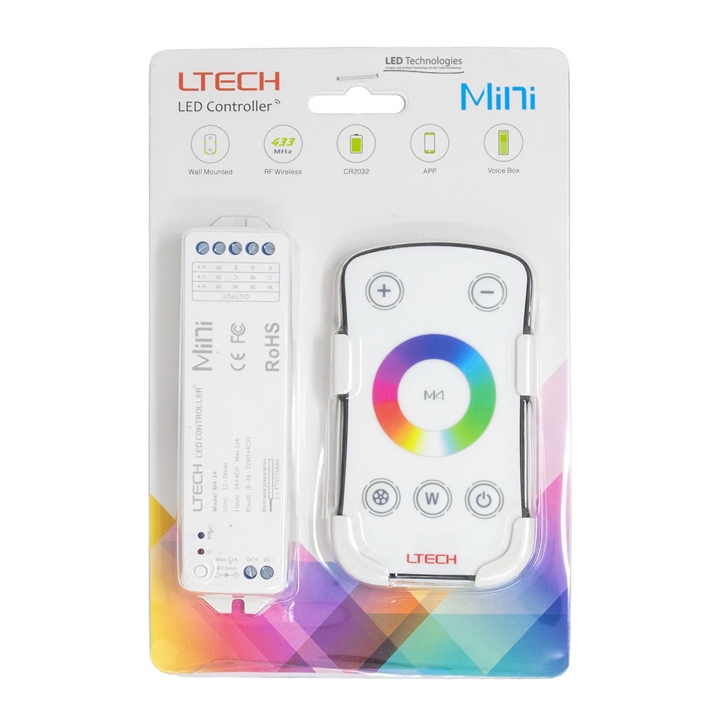 LTECH M43A Mini LED RGBW Receiver & M4 Remote