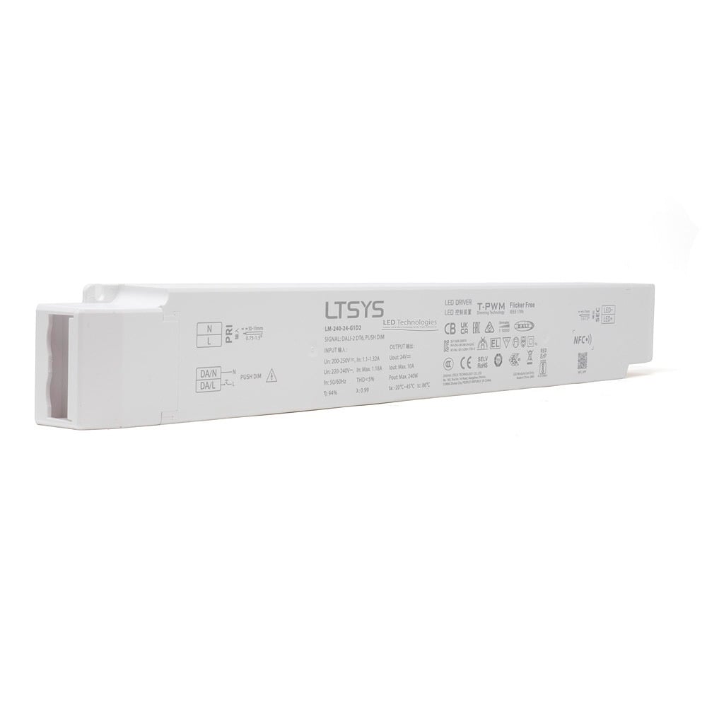 LTECH 240W Constant Voltage DALI-2 DT6 NFC Driver