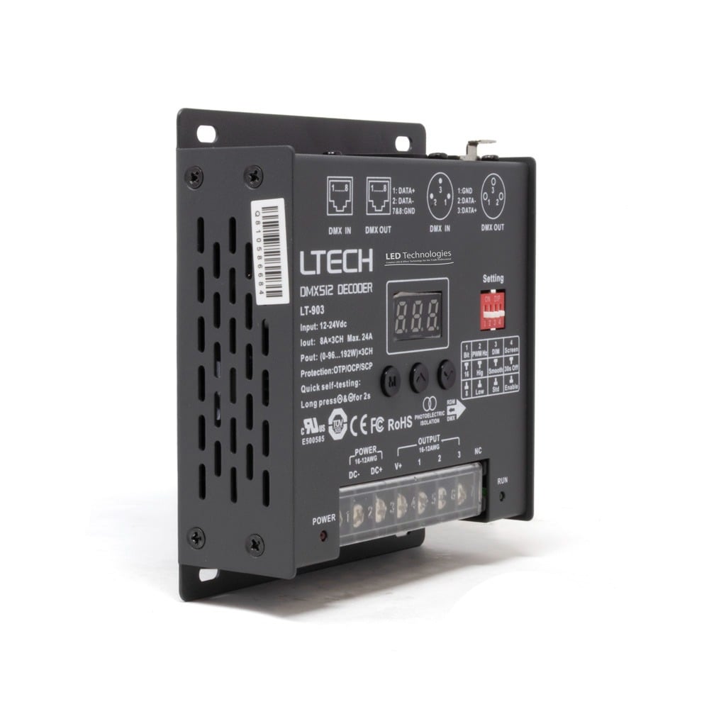 LTECH 3 Channel DMX/RDM Constant Voltage Decoder
