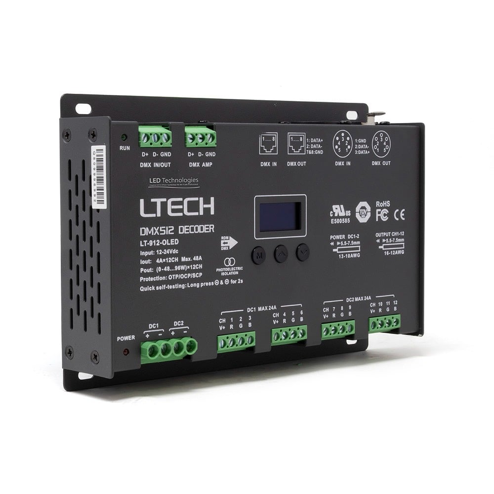 LTECH 12 Channel DMX/RDM Decoder