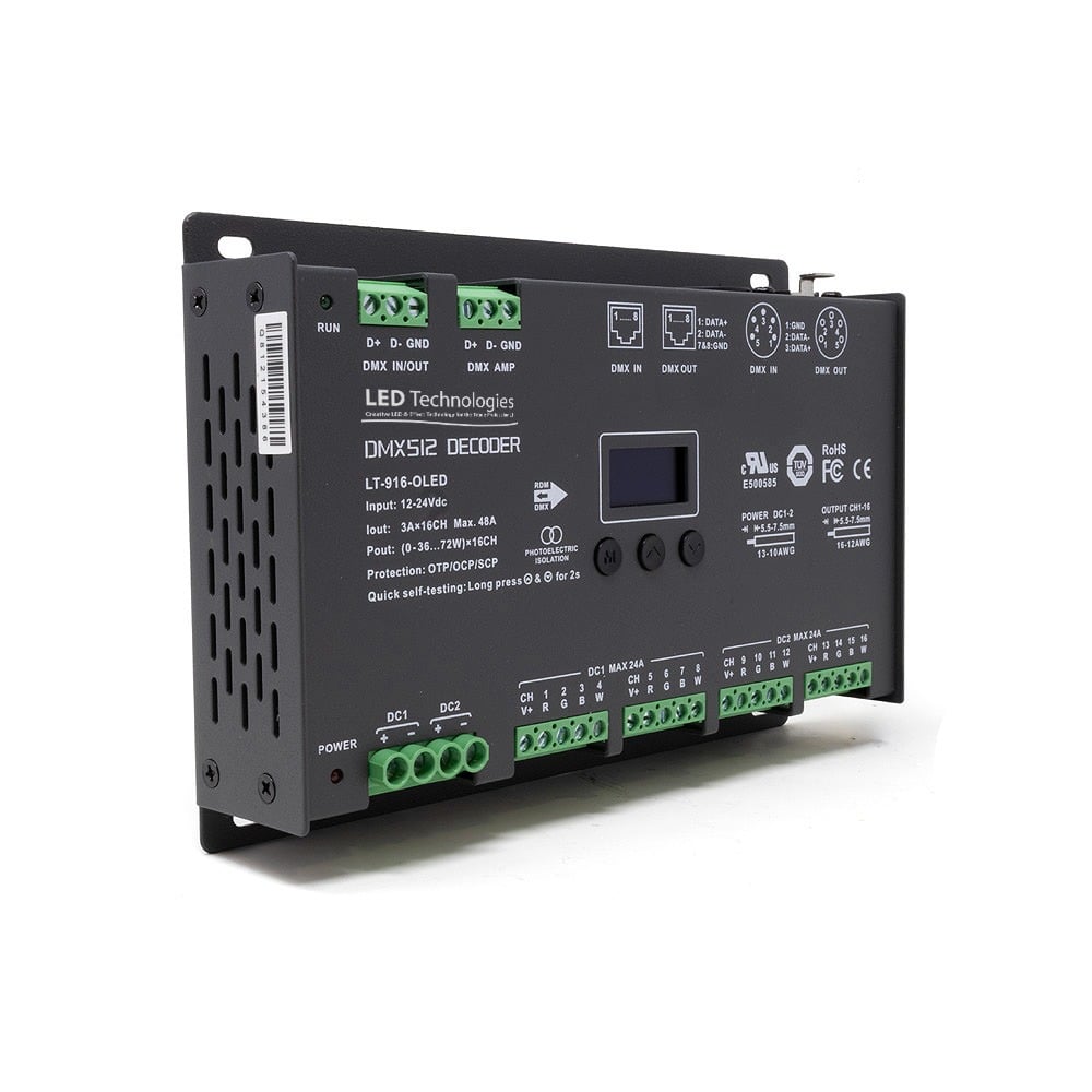 LTECH 16 Channel DMX/RDM Constant Voltage Decoder