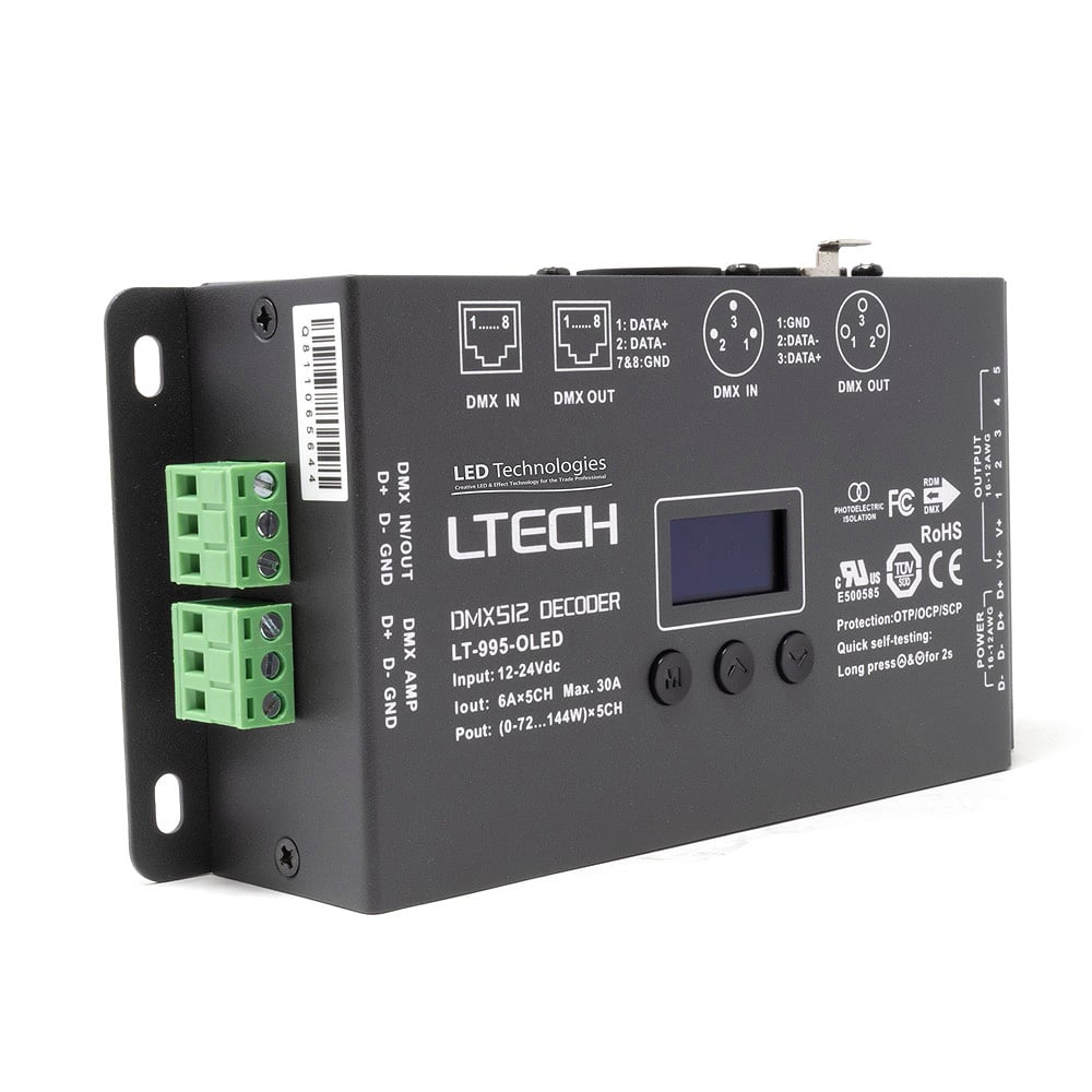 LTECH 5 Channel DMX/RDM Constant Voltage Decoder