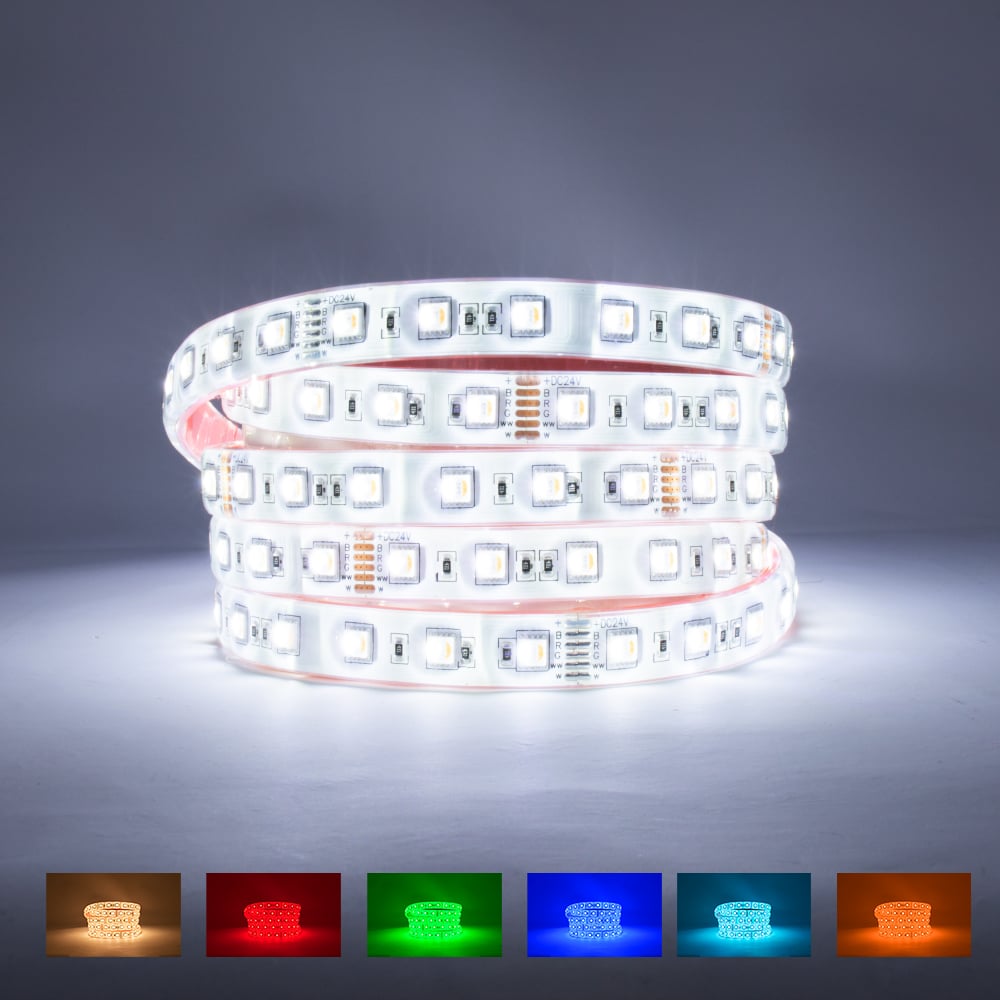 StudioFlex RGB Cool/Warm White CRI95+ (2400-2600K & 6000-6500K) LED Strip 24V 100W IP67