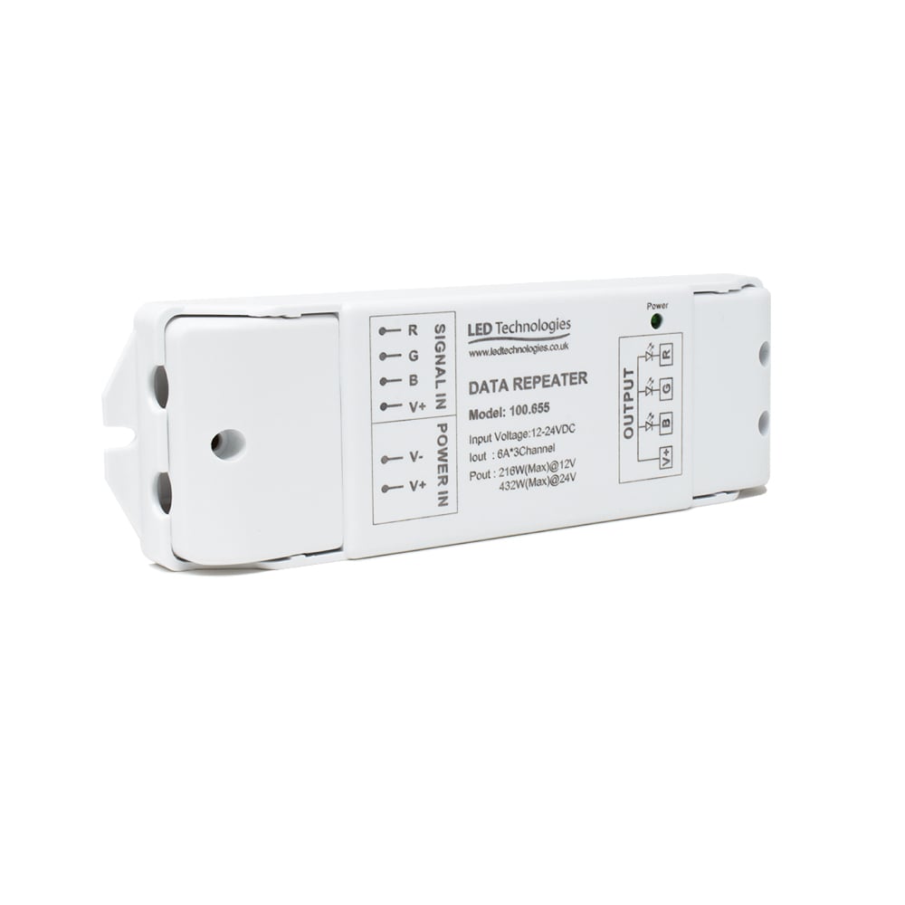 LEDTech Slimline Data Repeater 3x6 Amp