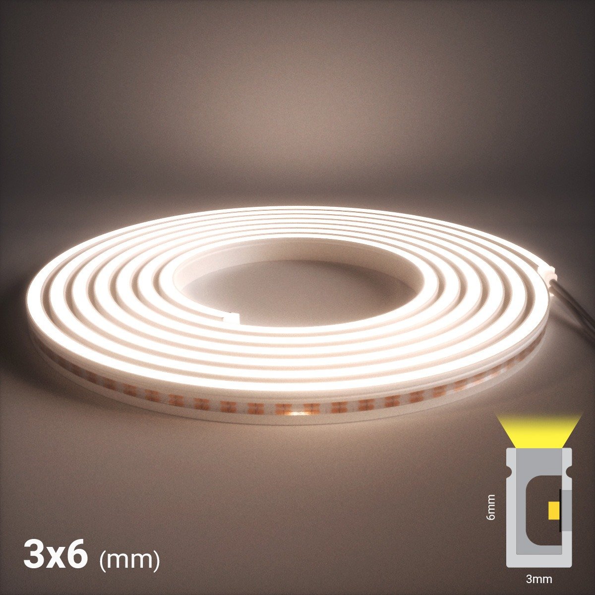 Neon Flex Nano Sideview - 4000K (3x6mm) | NEOLINEAR™ Thumbnail