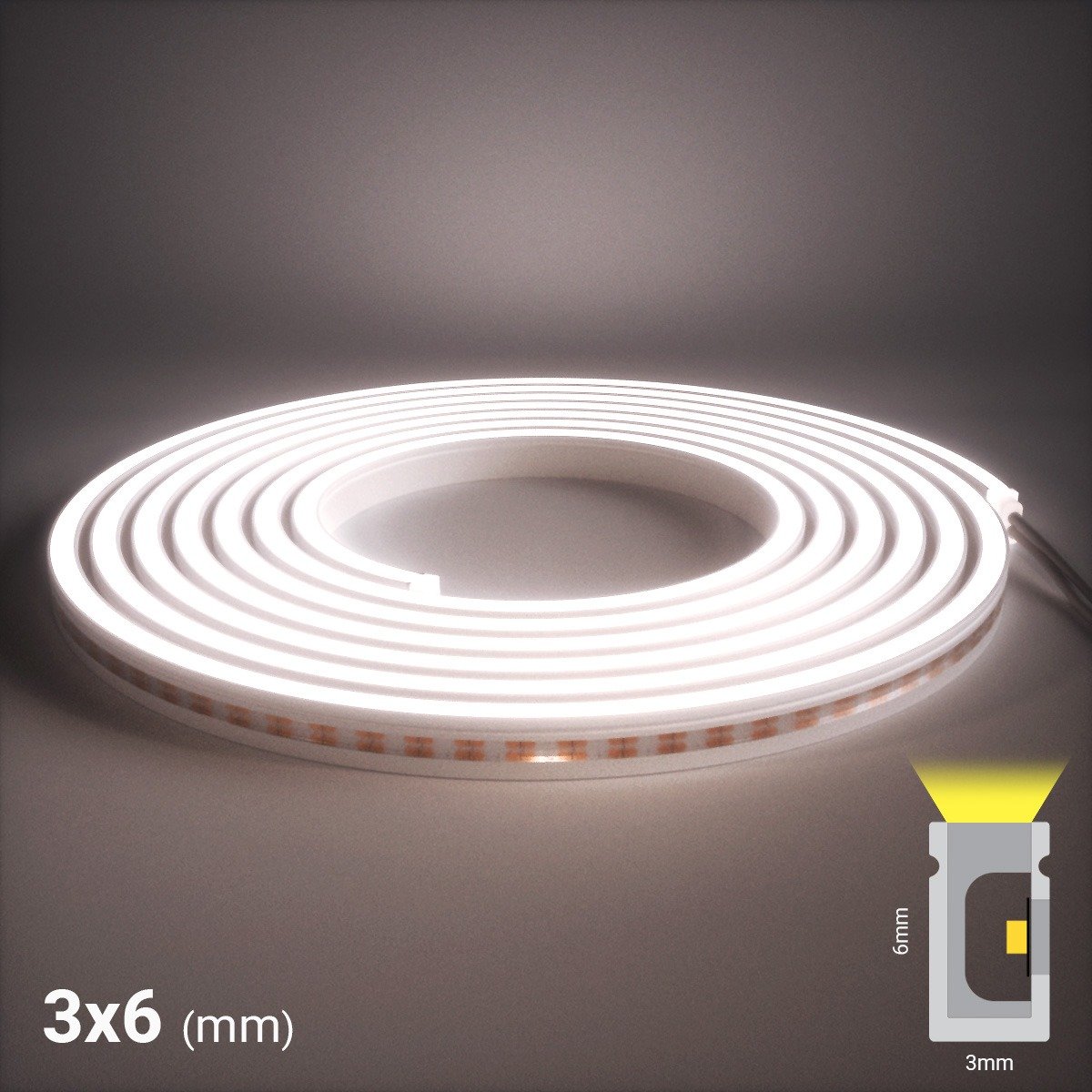 Neon Flex Nano Sideview - 5000K (3x6mm) | NEOLINEAR™ Thumbnail