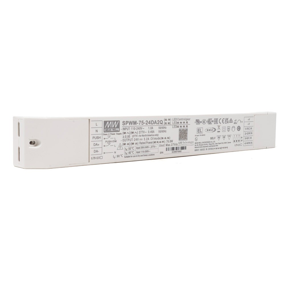MEAN WELL | SPWM-75-24DA2Q 75W Constant Voltage PWM Output LED Driver