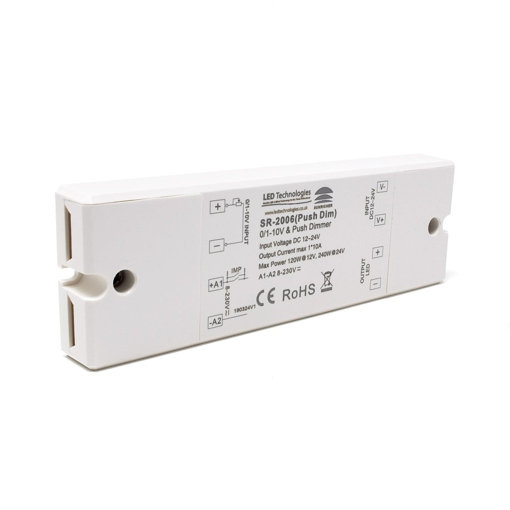 Sunricher 0-10V & Push Single Channel PWM LED Dimmer