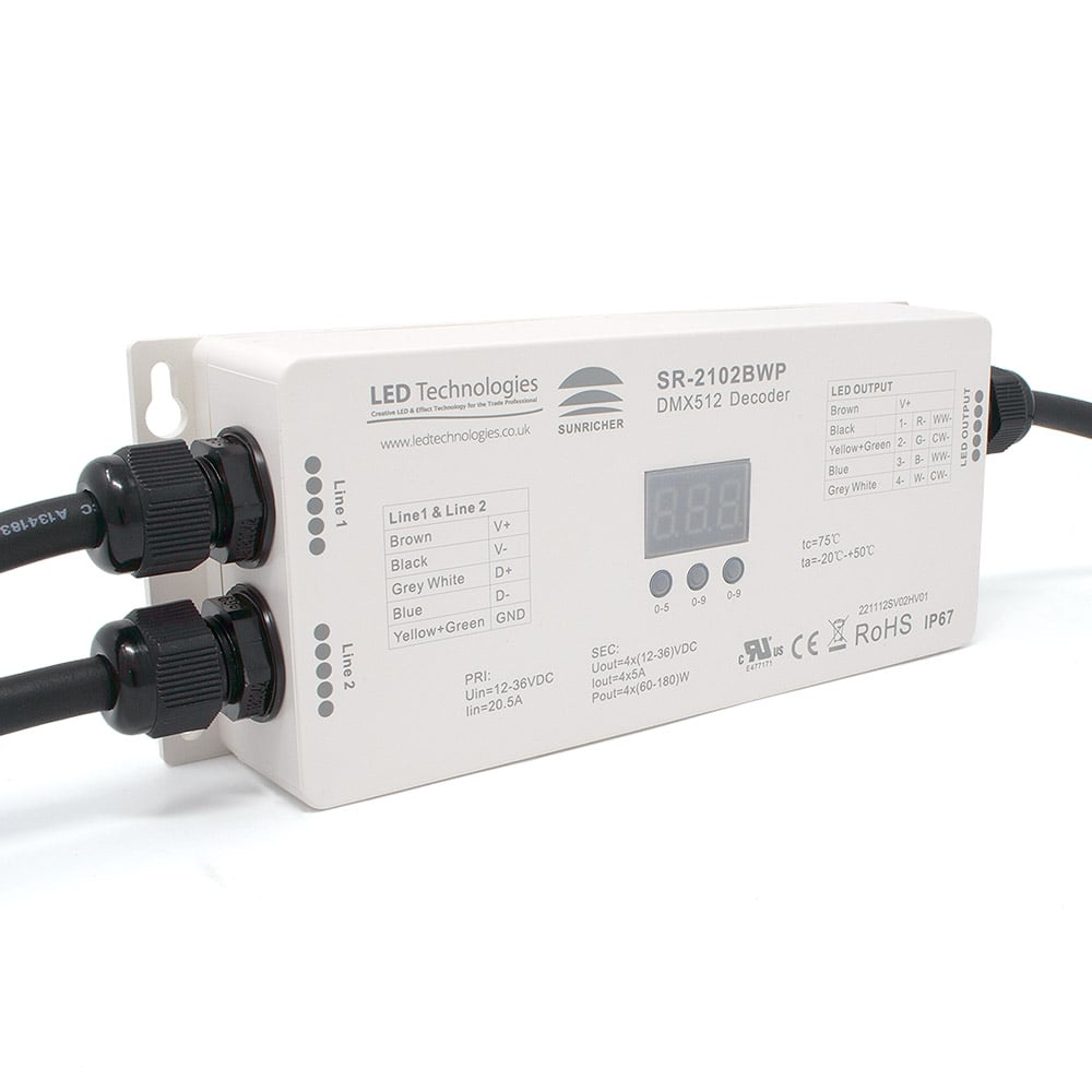 Sunricher DMX Four Channel IP67 rated DMX Decoder with RDM