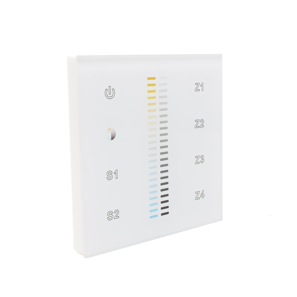 Sunricher DALI DT8 Four Zone Dual Colour (CCT) Double Touch Slider DALI Wall Panel White (Low voltage)