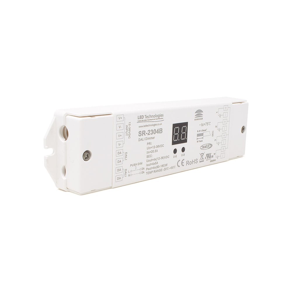 Sunricher DALI 4 x 5A / Channel Dimmer with Push Dim