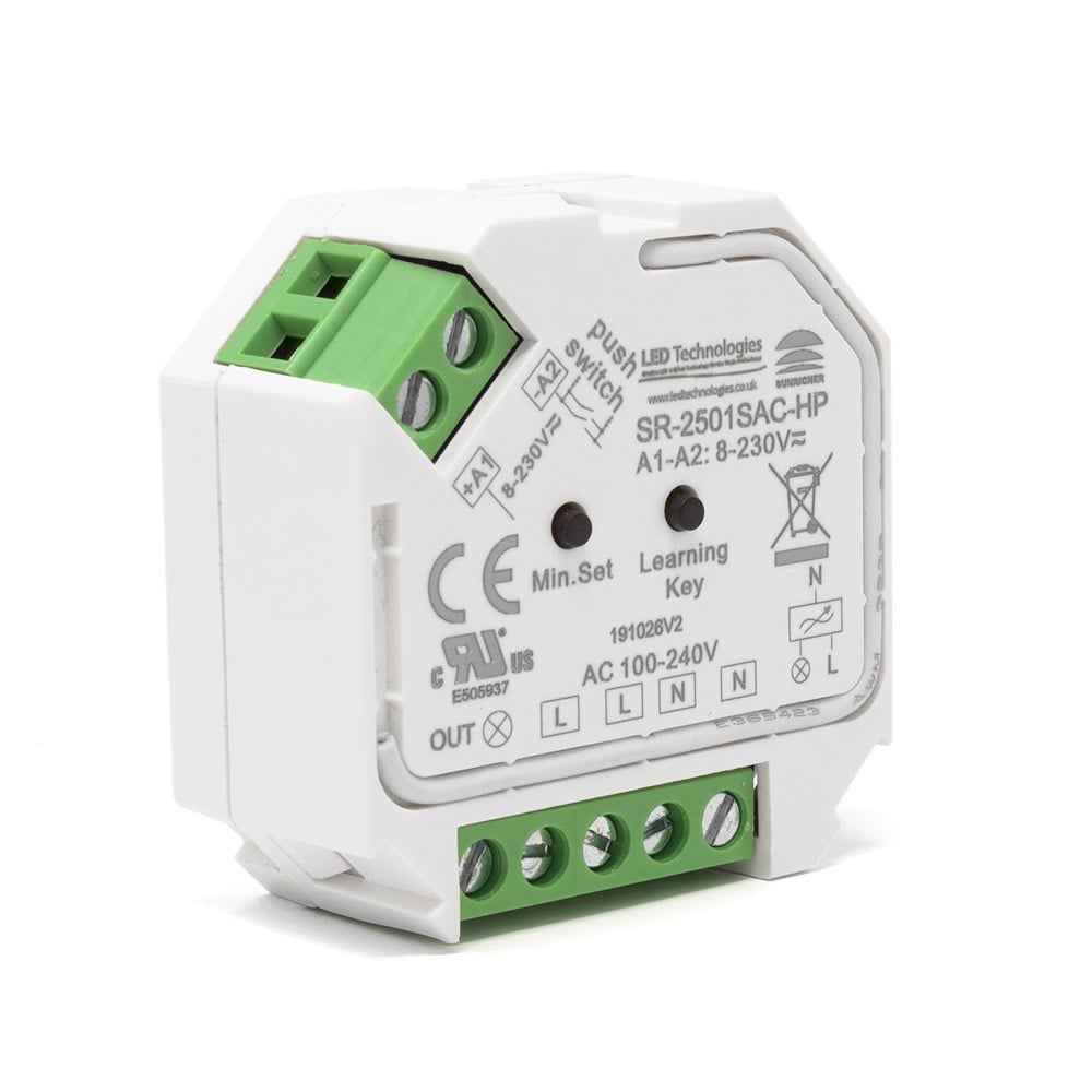 Sunricher RF Phase Cut & Push AC Dimmer (SR2801 or SR2802 Series Remotes)