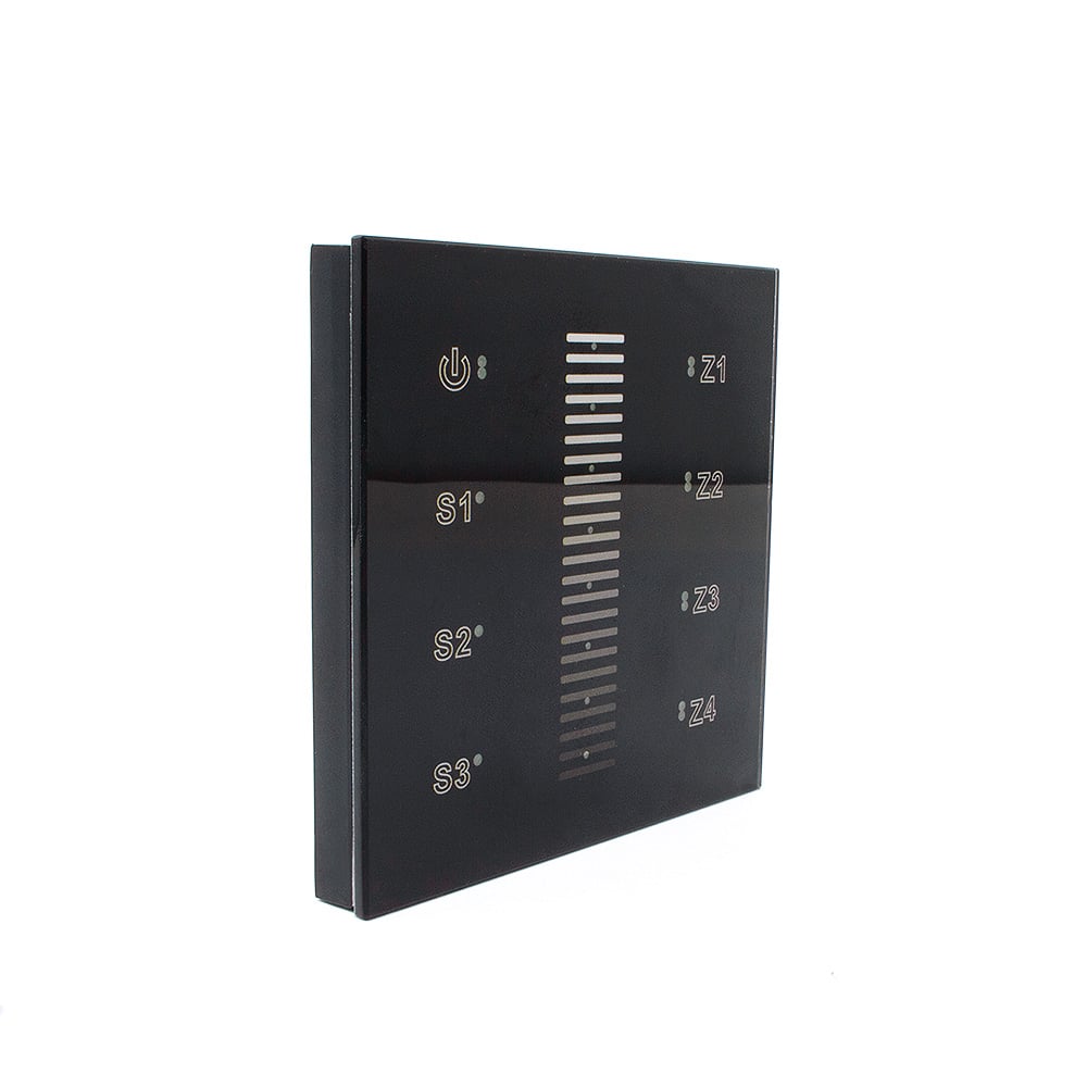 Sunricher RF Single Colour Touch Slider RF Wall Panel Black (Low voltage) Front