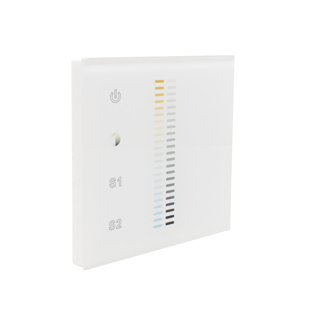 Sunricher 0-10V Dual Colour (CCT) Touch Slider Wall Panel White (Low voltage)