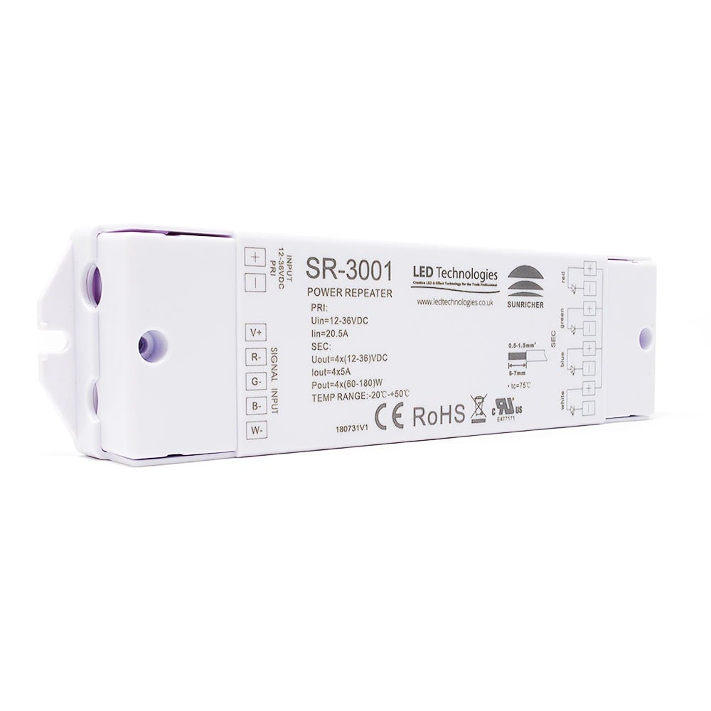 Sunricher PWM Data Repeater 4 Channel 5A Constant Voltage