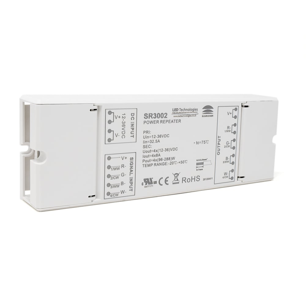 Sunricher PWM Data Repeater 4 Channel 8A Constant Voltage