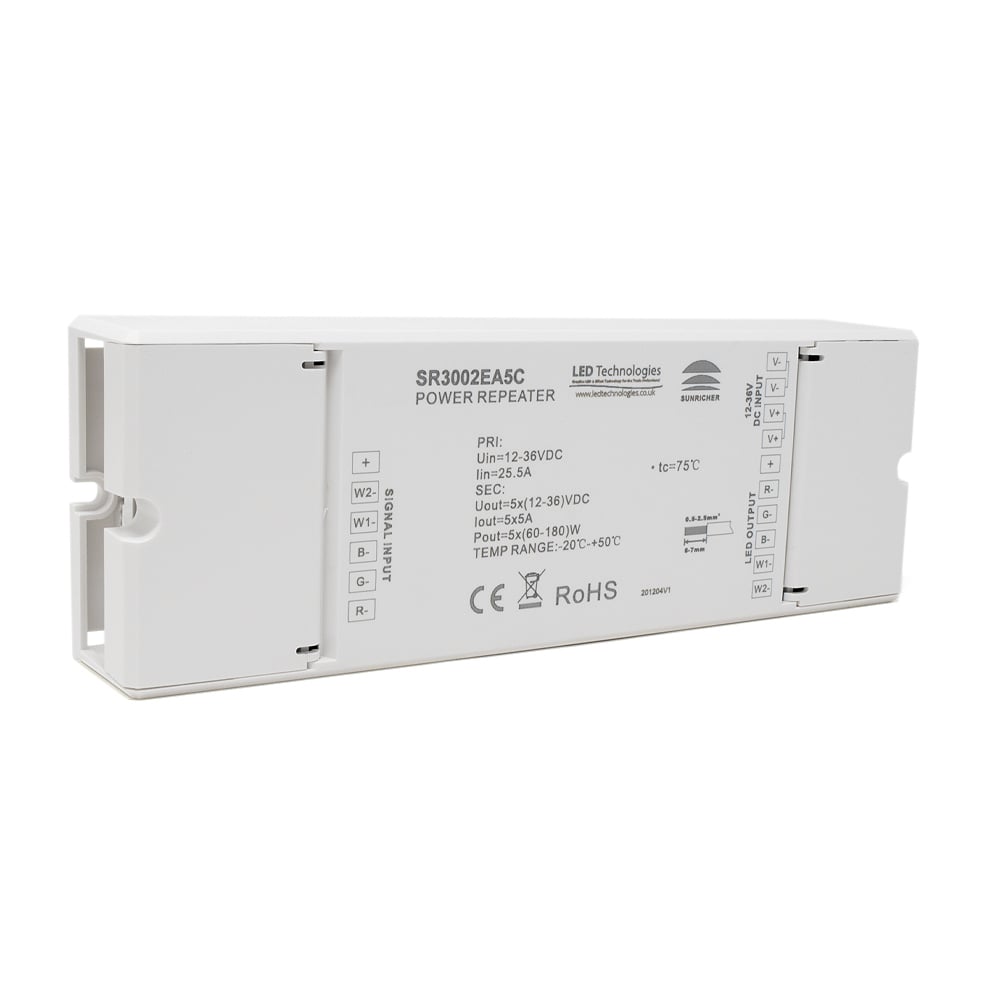 Sunricher PWM Data Repeater 5 Channel 5A Constant Voltage