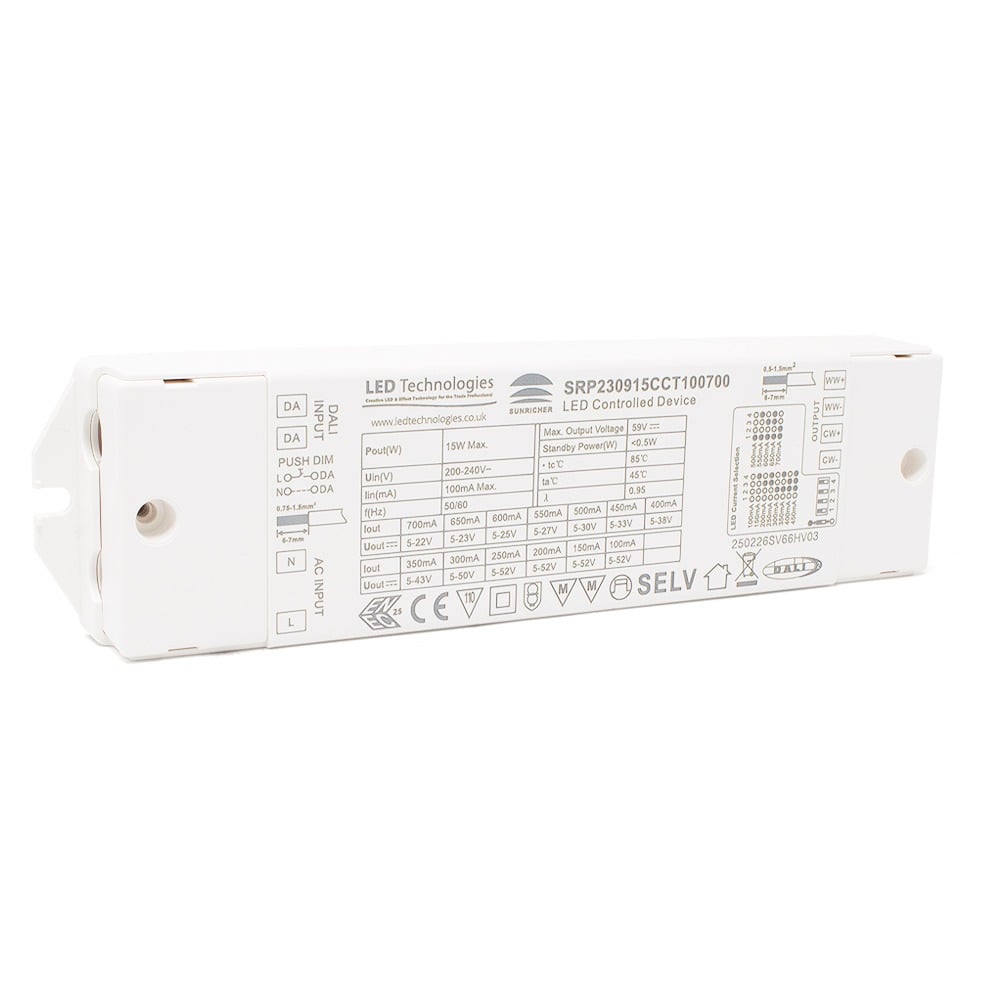 Sunricher DALI DT8 15W (Constant Current) CCT Dimmable Driver