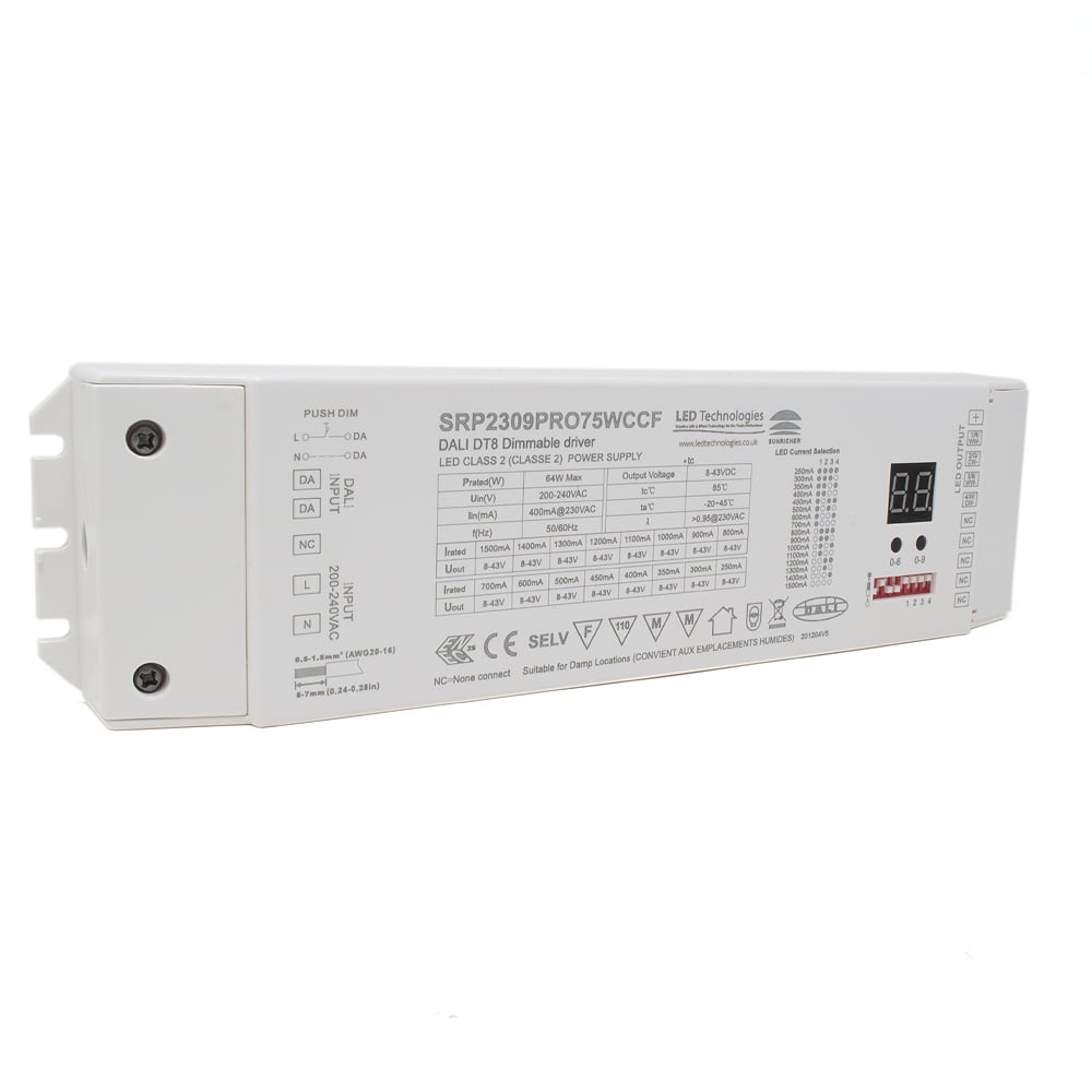 Sunricher DALI DT8 4 in 1 Professional 24v 75W Constant Current DALI Driver