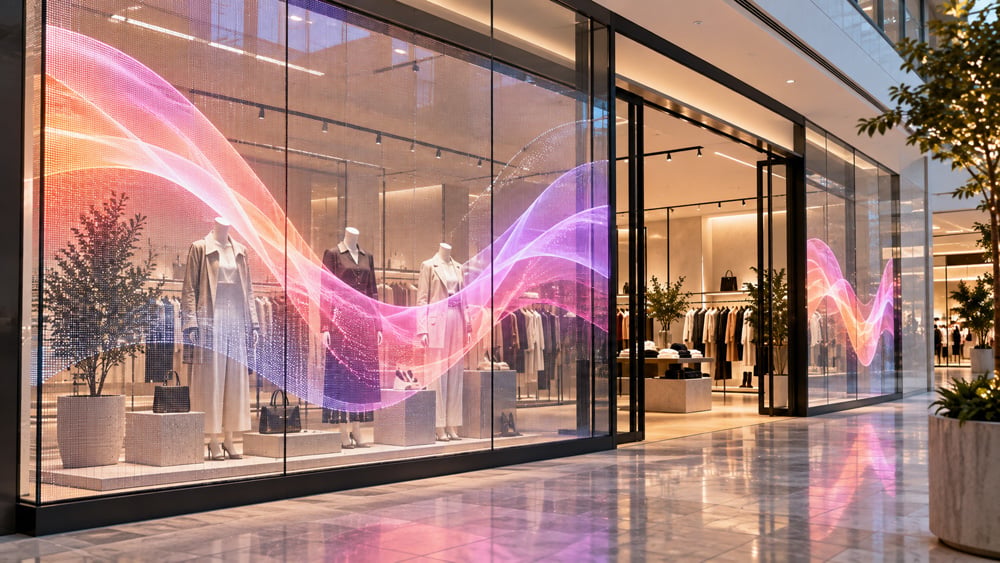 Bespoke transparent LED display concept for a refined interior