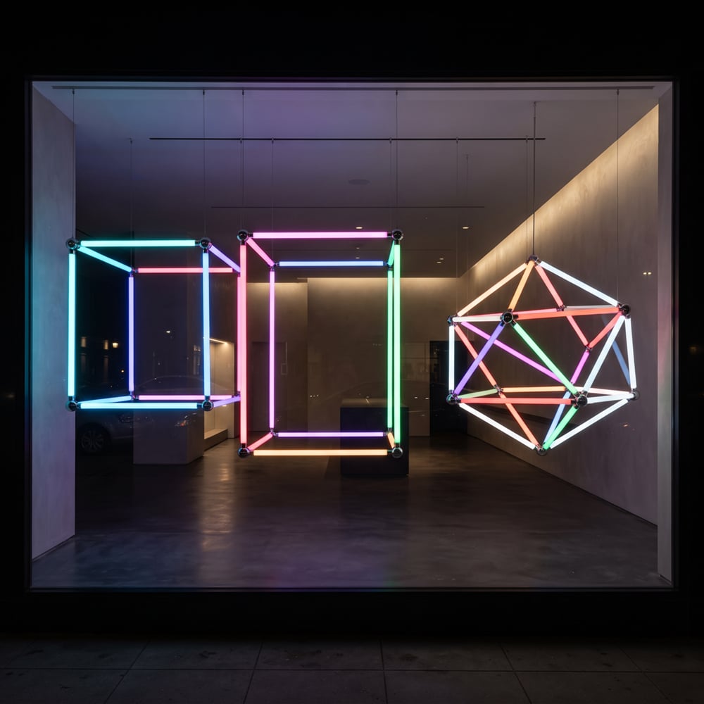 NeoLinear Tubes arranged as a geometric connector installation
