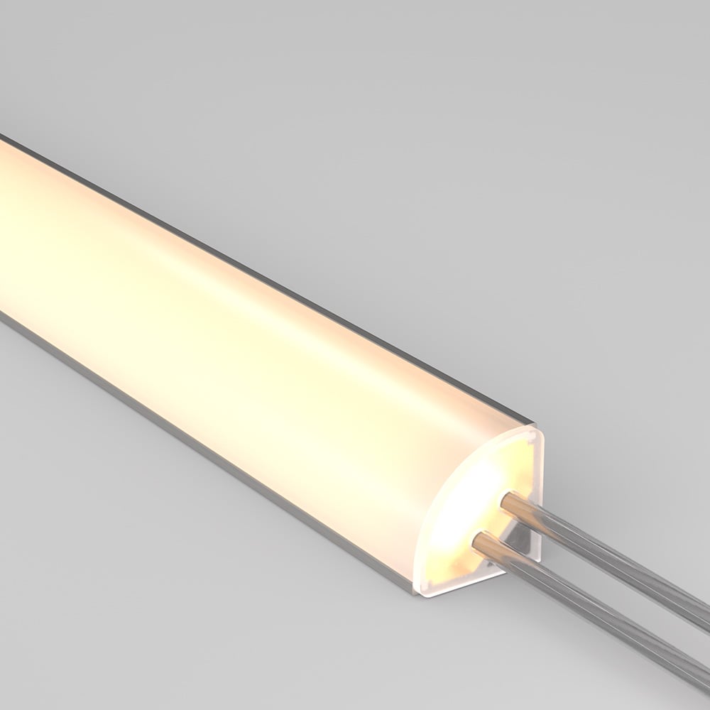 Close-up of illuminated Simpilio corner lightbar and end caps