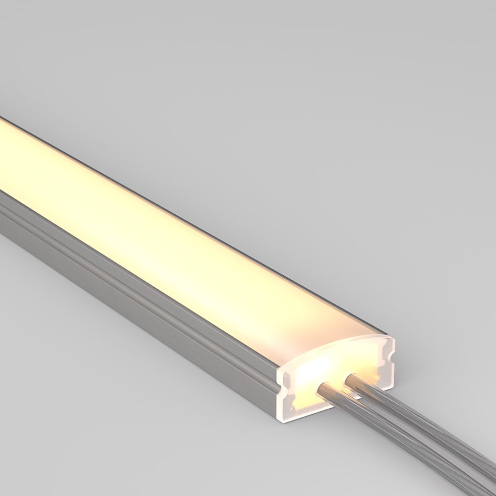 Close-up of illuminated Simpilio surface-mounted lightbar and end caps