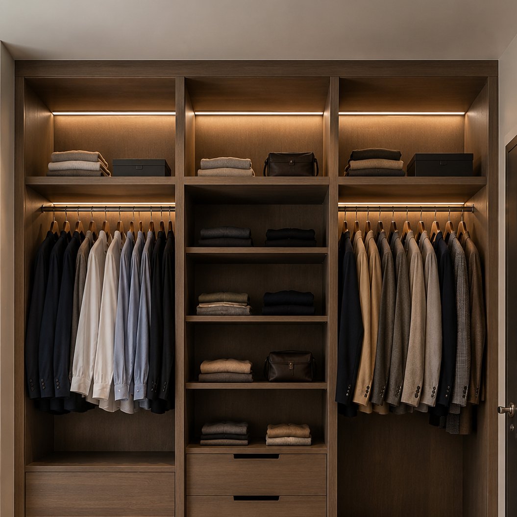 Fitted wardrobe lighting