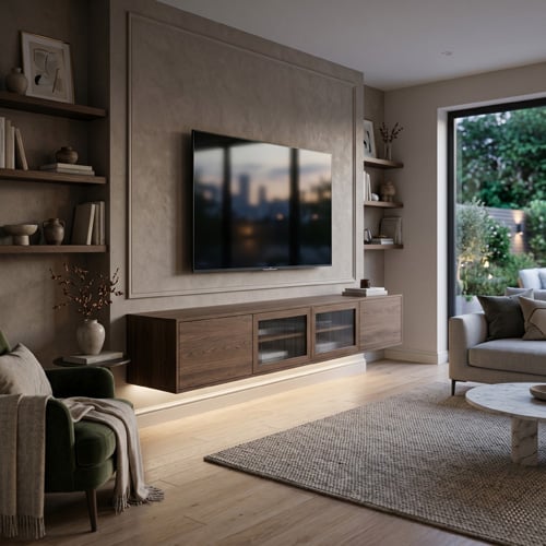 Media furniture and feature lighting