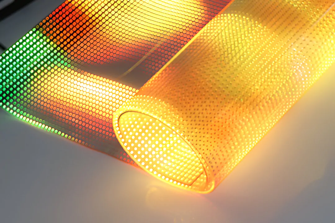 Transparent mesh LED video screen