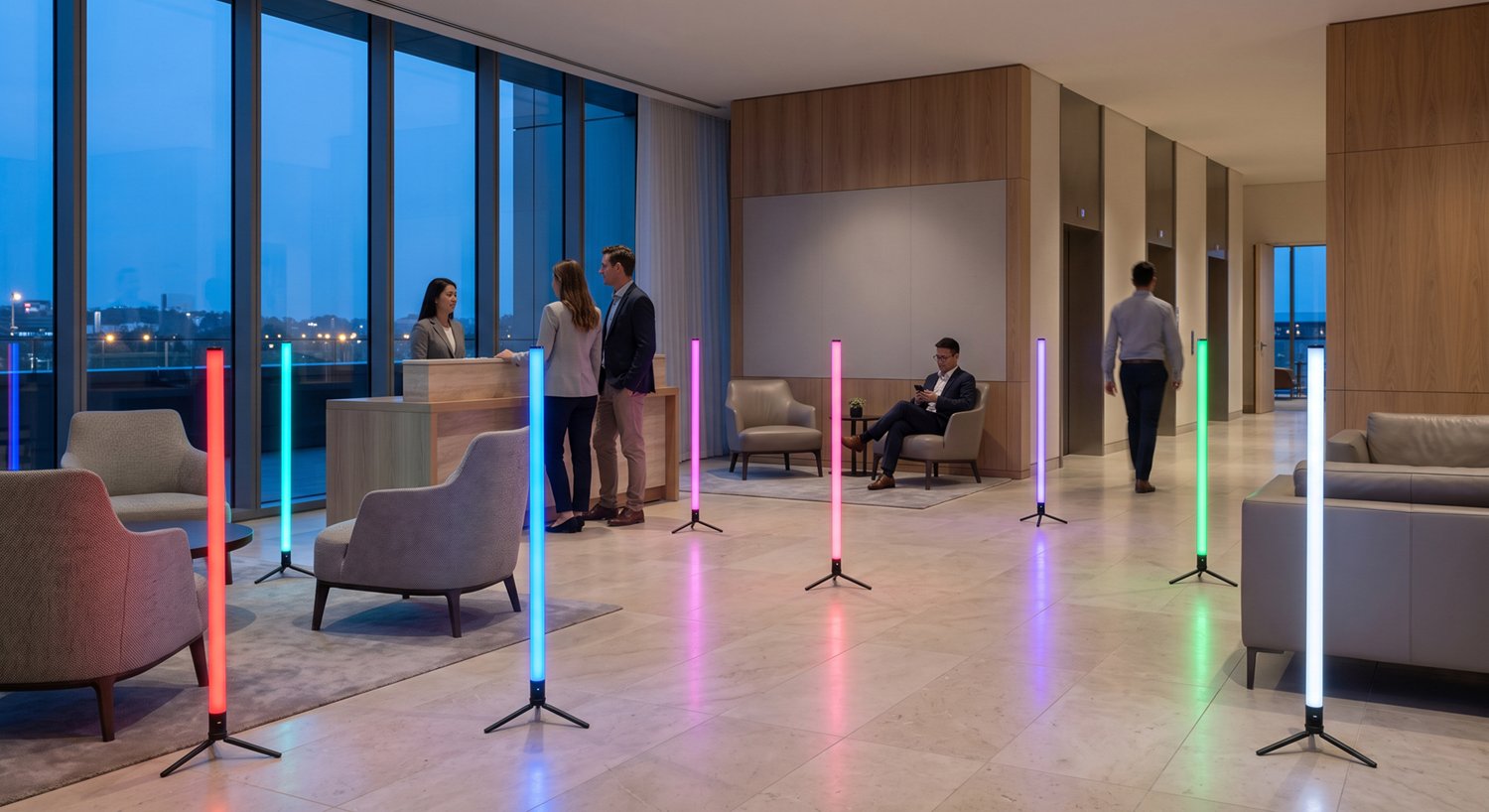 NeoLinear Tubes arranged through a bright interior space